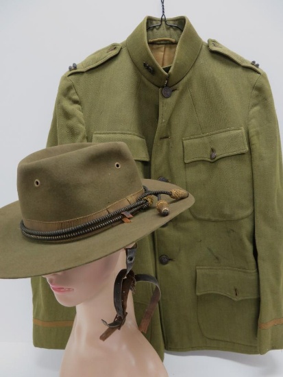 WWI Captain Military Tunic Jacket and Hat
