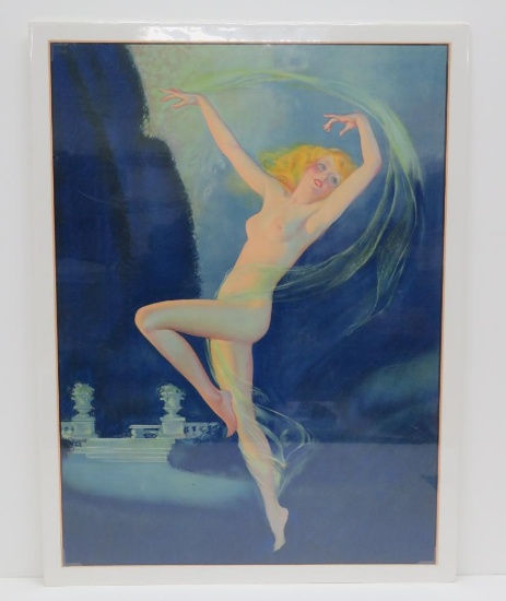 Art Deco Nude Lithograph, 20" x 27". possible attribution to Best