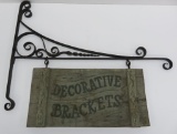 Ornate Cast Iron Bracket and Wooden Sign for Decorative Brackets, 30