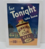 Schlitz Milwaukee Club Cone Top Beer Lithograph, 11