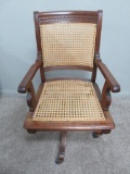 Walnut Caned Seat and Back Desk Chair