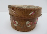 Birch Bark covered box, floral design, 6 1/2