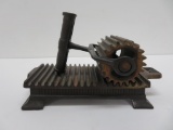 Antique cast iron Fluting iron and plate, c 1880's, 8