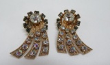 Lovely Hobe Comet rhinestone earrings, 1 1/2