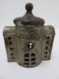 Cast iron still bank building, no center screw, 3