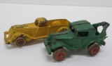 Cast iron Austin wrecker truck and Hubley pick up, 4