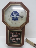 Pabst Blue Ribbon Old Time light up clock, Old Time Flavor likes you best, 19