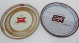 Miller and Schlitz vintage beer trays, 12