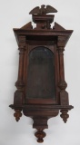 Walnut clock case with eagle finial, empty, 26