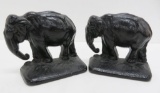 Pair of Cast iron elephant bookends, 5