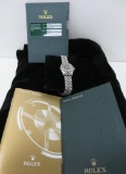 Ladies Rolex watch, Oyster perpetual Datejust, black face, diamonds