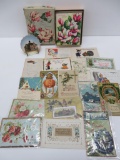 15 Pre 1920 postcards, vintage greeting cards and Blair WIS HS souvenir