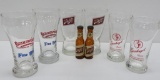 Vintage Beer glasses and Schlitz bottle shakers, Braumeister, Leinenkugel and Schlitz