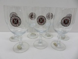 7 Erlanger Marzen Bier glasses, still with tags on stems, 7