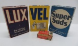 Vintage laundry soap boxes, Lux, Vel and Super Suds