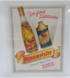 Braumeister For Your Pleasure old stock advertising lithograph, 11 1/2