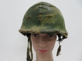 Very Nice Vietnam Helmet with Camo Covering and Shell