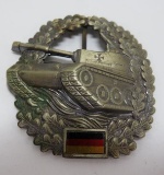 Crest pin badge for the Normani Germany Federales beret, Army panzer unit tank department, 2