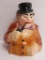 Cigar Humidor, figural man with top hat and pipe, Austria, 6 1/2