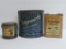Three toboacco tins, Edgeworth, Fairmount and Flying Dutchman