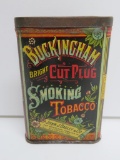Buckingham Bright Cut Plug Smoking Tobacco metal pocket tin, Bagley, 4 1/2