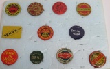 11 chewing tobacco tin tags, advertising