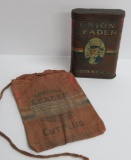 Union Leader Pocket tobacco tin and cloth cut plug pouch