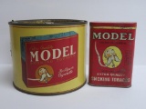 Model round tobacco tin and pocket tin