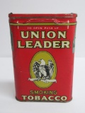 Union Leader Pocket tobacco tin, 4 1/4