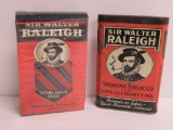 Sir Walter Raleigh pocket tin and tobacco package, sealed