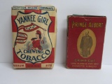 Yankee Girl Chewing Tobacco and Prince Albert Crimp Cut tobacco box