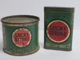 Two Lucky Strike tobacco and cigarette tins