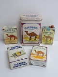 Camel cigarette advertiting tin, lighters and ashtray