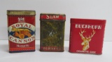 Three metal cigarette and tobacco tins, Royal Cannon, Buckhorn and Star