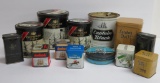 Assorted tobacco and cigarette, tins, 13 pieces