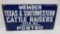 Porcelain Texas & Southern Cattle Raisers sign, 20