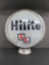 Rare 1950's S & L Hilite gasoline pump globe, original lenses, 14