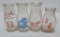 Four pyro 1/2 pint milk bottles