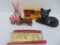 Five vintage advertising banks and toys