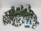 Plastic Army figures, vehicles and fencing, about 76 pieces