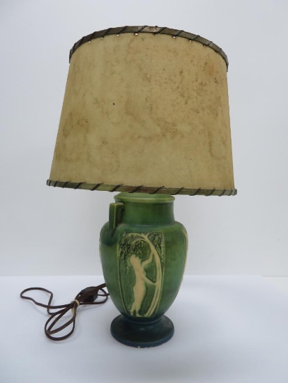 Early Roseville Nude table lamp, 10" base, with original foil tag