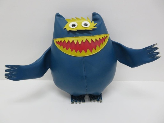 1960's 70's Naugahyde Monster, Pop Culture collectible promotional piece, blue, 14"