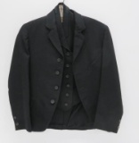 Mens Jacket and vest, black wool