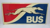 Two sided Greyhound bus metal sign, 48