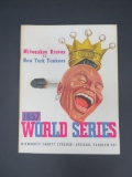 1957 World Series Program, Milwaukee Braves vs New York Yankees