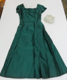 Vintage Taffeta dress and brocade evening bag