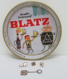 Blatz beer tray and mens Blatz jewelry, tie clasp and cuff links
