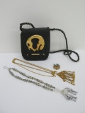 Midcentury Modern style jewelry and purse, panther