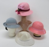 Four vintage hats, Fabini, Kangol and Prange