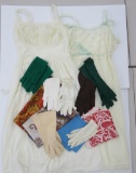 Gloves, scarves and nightie lot